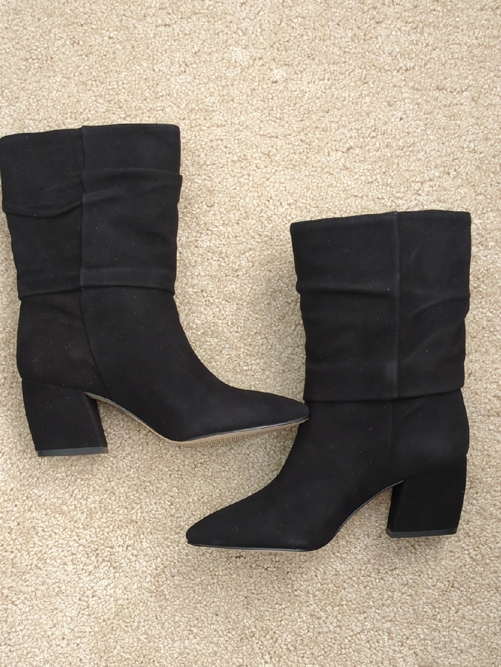 Botkier Skylar Black Slouchy Pointed Ankle Booties